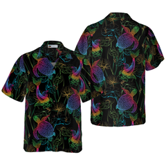 Koi, Lotus And Turtle Hawaiian Shirt - Hyperfavor