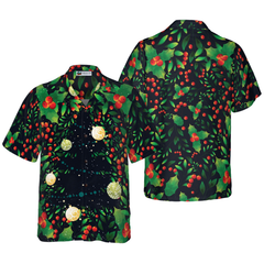 Hyperfavor Christmas Tree Pattern Hawaiian shirt, Christmas Shirts Short Sleeve Button Down Shirt For Men And Women - Hyperfavor