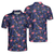 Flower And Flamingo Golf Polo Shirt, Blue Flamingo Pattern Shirt For Golf Players, Gift For Flamingo Fans - Hyperfavor