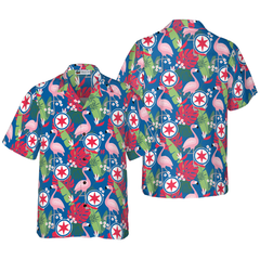 Chicago Floral Flamingo Hawaiian Shirt - Hyperfavor