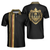 Luxury Baroque Pattern Eagle Badge Golf Polo Shirt, Golden Greek Key Pattern Polo Shirt, Best Golf Shirt For Men - Hyperfavor