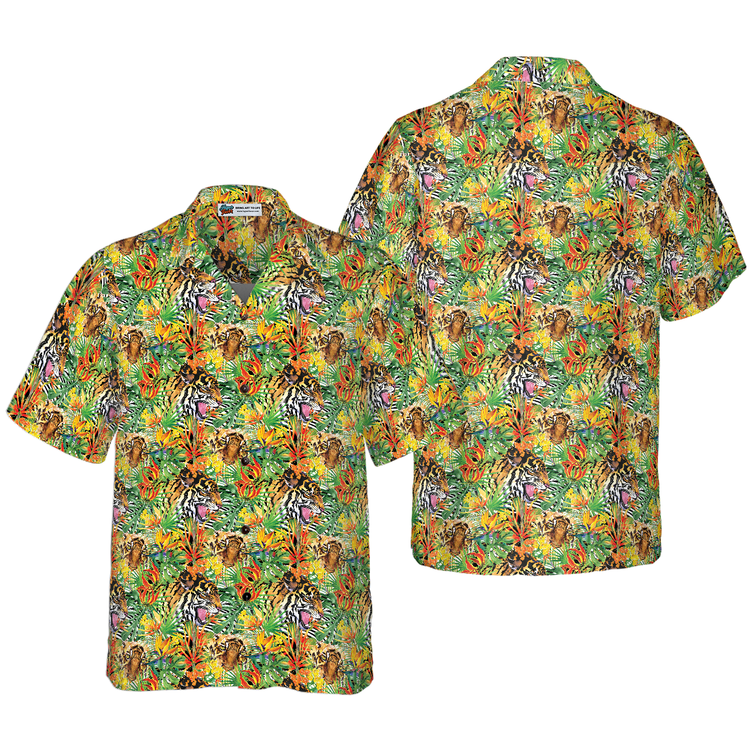 Tropical Jungle Tiger Hawaiian Shirt - Hyperfavor