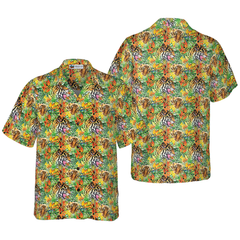 Tropical Jungle Tiger Hawaiian Shirt - Hyperfavor