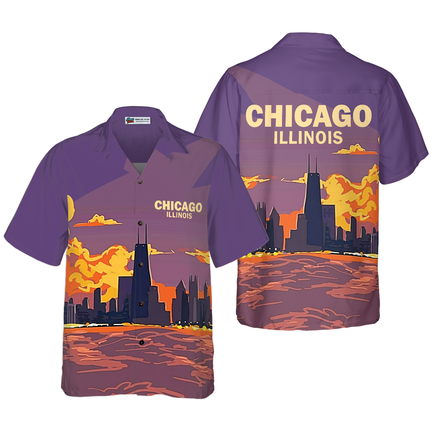 Chicago Illinois Hawaiian Shirt - Hyperfavor