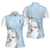 Blue Striped And Sketching Golf Girl Golf Short Sleeve Women Polo Shirt, Best Gift For Female Golfers - Hyperfavor
