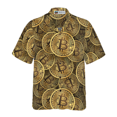 Realistic Seamless Bitcoin Cryptocurrency Hawaiian Shirt - Hyperfavor