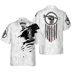 Mechanic Skull Hawaiian Shirt - Hyperfavor