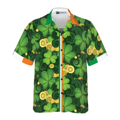 Shamrock And Gold Coins Saint Patrick's Day Irish Ireland Hawaiian Shirt - Hyperfavor