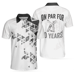 Golf Pattern On Par For Years Polo Shirt, Black And White Polo Shirt, Best Golf Shirt For Men - Hyperfavor