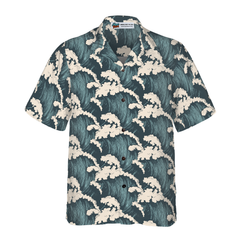 Surfer And Ocean Waves Vintage Hawaiian Shirt - Hyperfavor