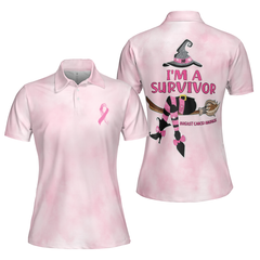 I'm A Survivor Breast Cancer Short Sleeve Women Polo Shirt, Breast Cancer Awareness Shirt For Ladies - Hyperfavor