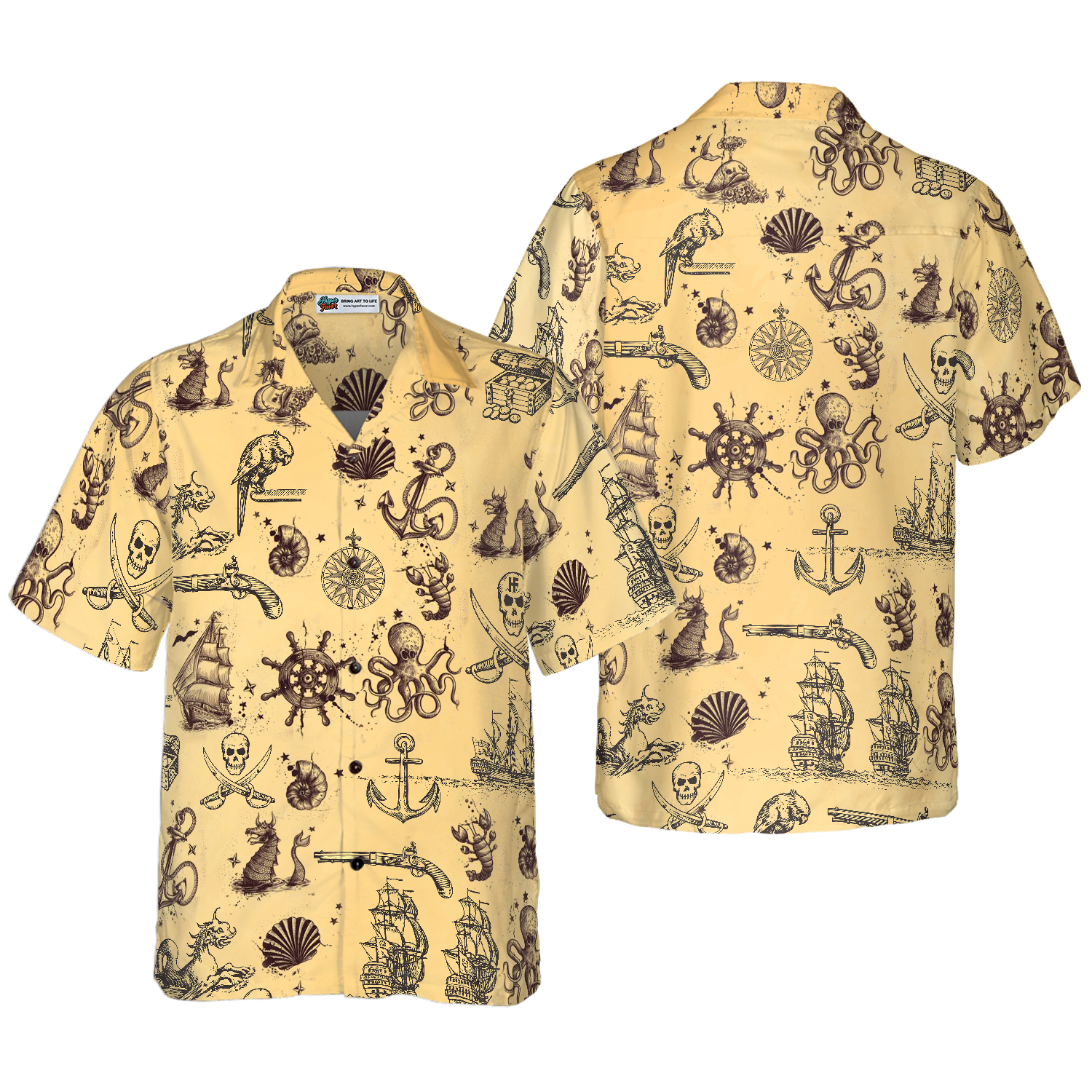 Map Of The King Pirate Hawaiian Shirt - Hyperfavor