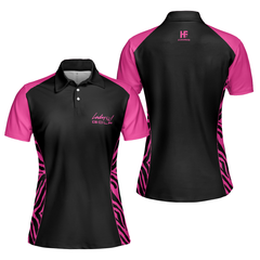 Dark Pink Zebra Pattern Thinning Layout For Lady Golfer Golf Short Sleeve Women Polo Shirt, Best Shirt For Ladies - Hyperfavor