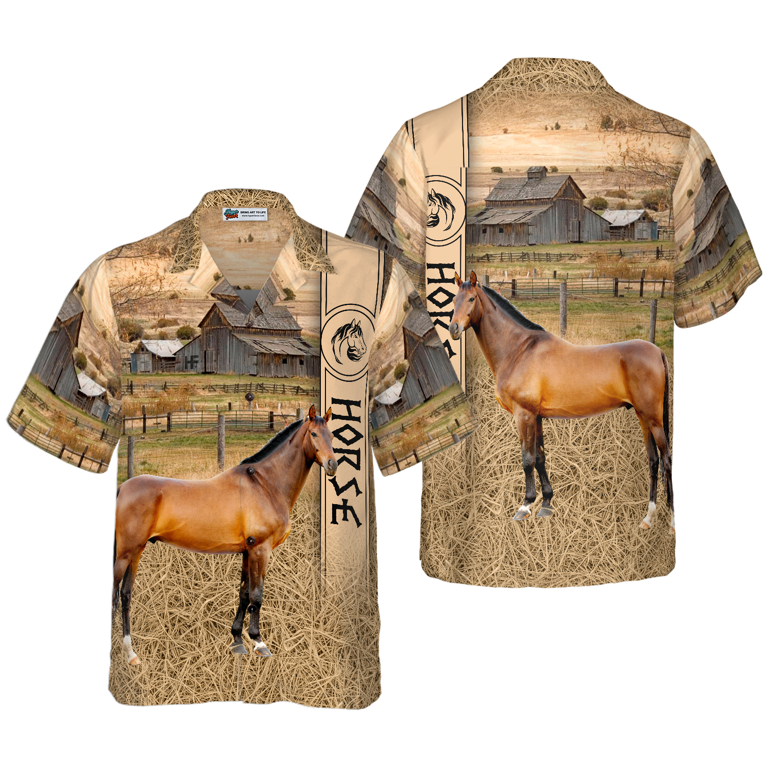 Horse On The Farm Hawaiian Shirt - Hyperfavor