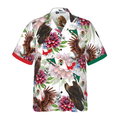 Mexico Proud Dahlia Golden Eagle Hawaiian Shirt - Hyperfavor