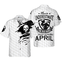 Never Underestimate An Golfer Born In April Golf Hawaiian Shirt - Hyperfavor