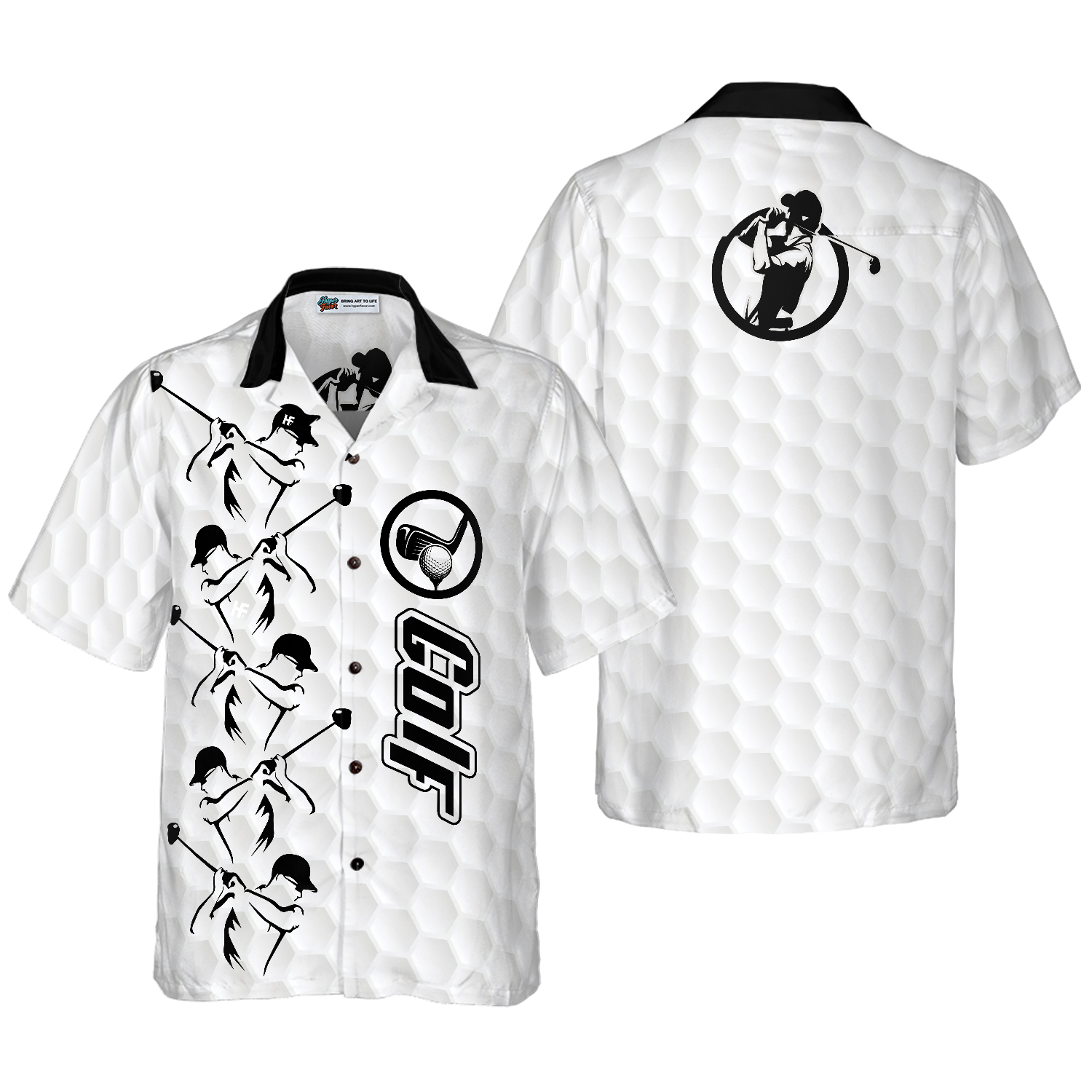 Golf Grey Background Hawaiian Shirt - Hyperfavor