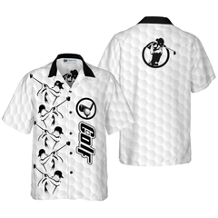 Golf Grey Background Hawaiian Shirt - Hyperfavor