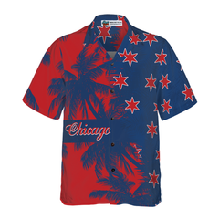 Red & Blue Chicago Hawaiian Shirt - Hyperfavor