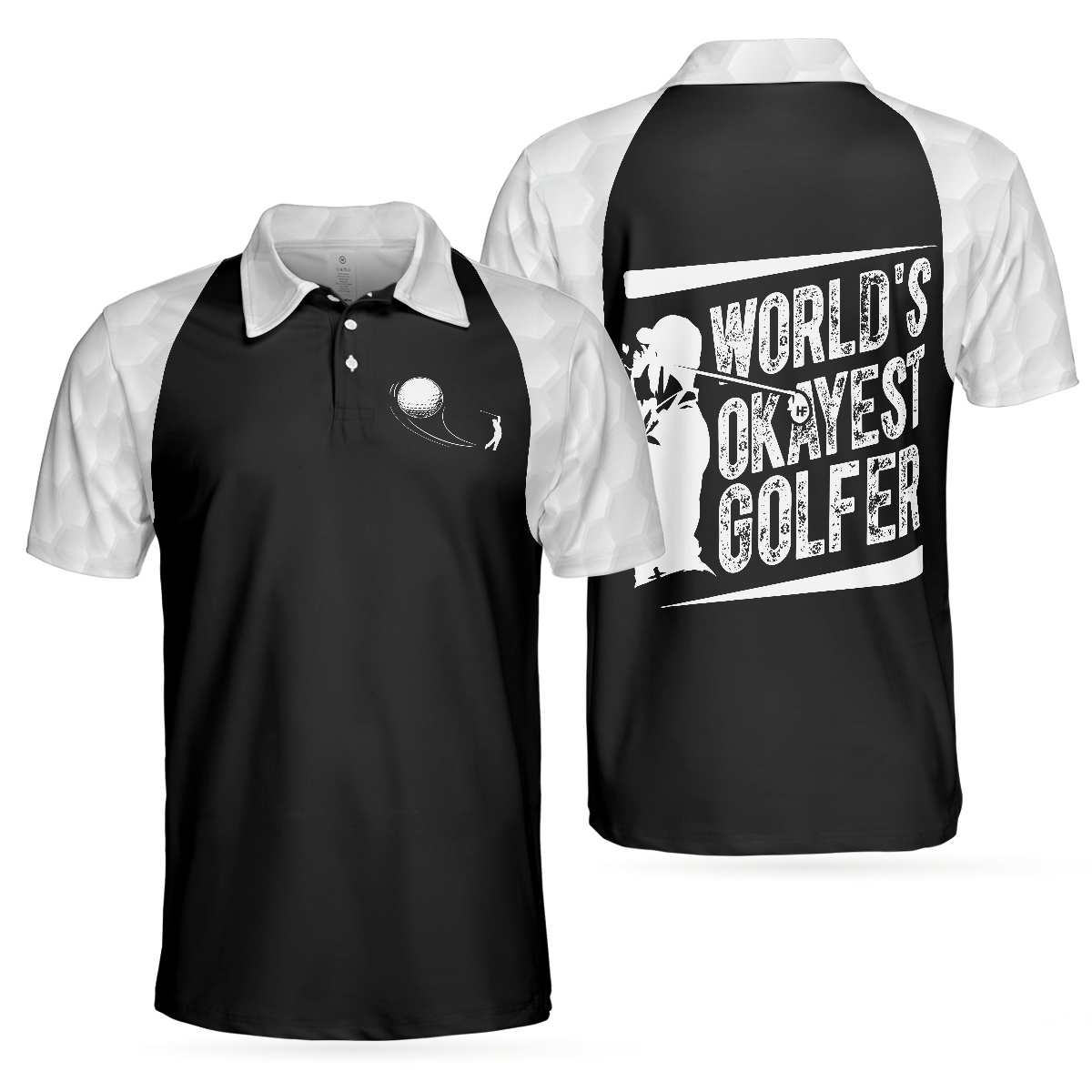 World's Okayest Golfer Polo Shirt, Basic Golf Shirt Design For Men, Funny Golf Shirt With Sayings - Hyperfavor