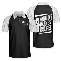 World's Okayest Golfer Polo Shirt, Basic Golf Shirt Design For Men, Funny Golf Shirt With Sayings - Hyperfavor