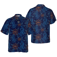 Koi Fish And Lotus Hawaiian Shirt - Hyperfavor