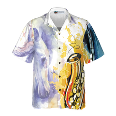 Saxophone And Horse Hawaiian Shirt - Hyperfavor