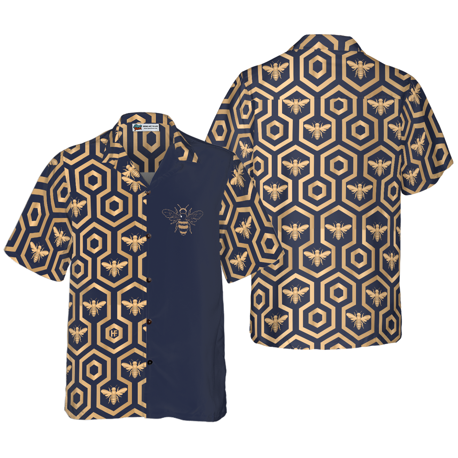 Bee Hive Hexagon Shirt For Men Hawaiian Shirt - Hyperfavor