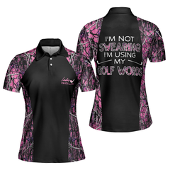 I'm Not Swearing I'm Using My Golf Words Camouflage Pattern Golf Short Sleeve Women Polo Shirt, Golf Shirt For Ladies - Hyperfavor