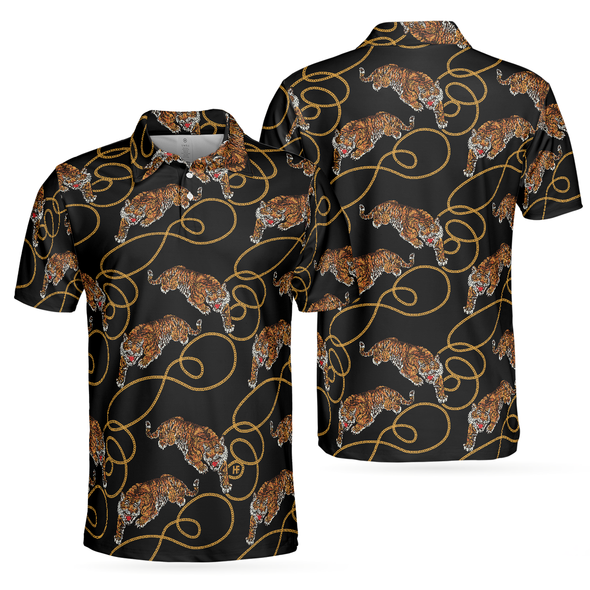 Tiger Line Polo Shirt, Cool Tiger Polo Shirt For Men, Tiger Shirt Short Sleeve, Gift For Tiger Lover - Hyperfavor