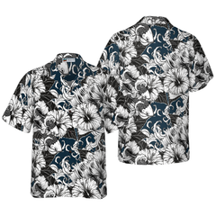 Koi Fish And Hibiscus Flower Hawaiian Shirt - Hyperfavor