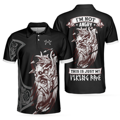 I'm Not Angry This Is Just My Viking Face Polo Shirt, Cool Black Viking Shirt For Men - Hyperfavor