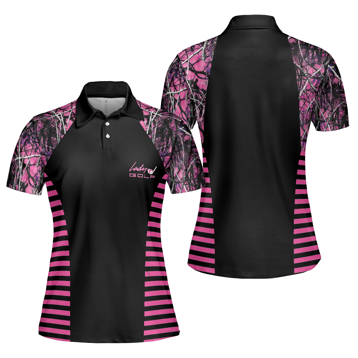 Thinning Layout Sexy Golf Girl Pink Camouflage Pattern Golf Short Sleeve Women Polo Shirt, Best Golf Ladies Shirt - Hyperfavor
