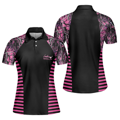 Thinning Layout Sexy Golf Girl Pink Camouflage Pattern Golf Short Sleeve Women Polo Shirt, Best Golf Ladies Shirt - Hyperfavor
