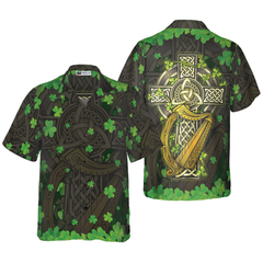 The Celtic Cross Harp Irish Proud Hawaiian Shirt - Hyperfavor