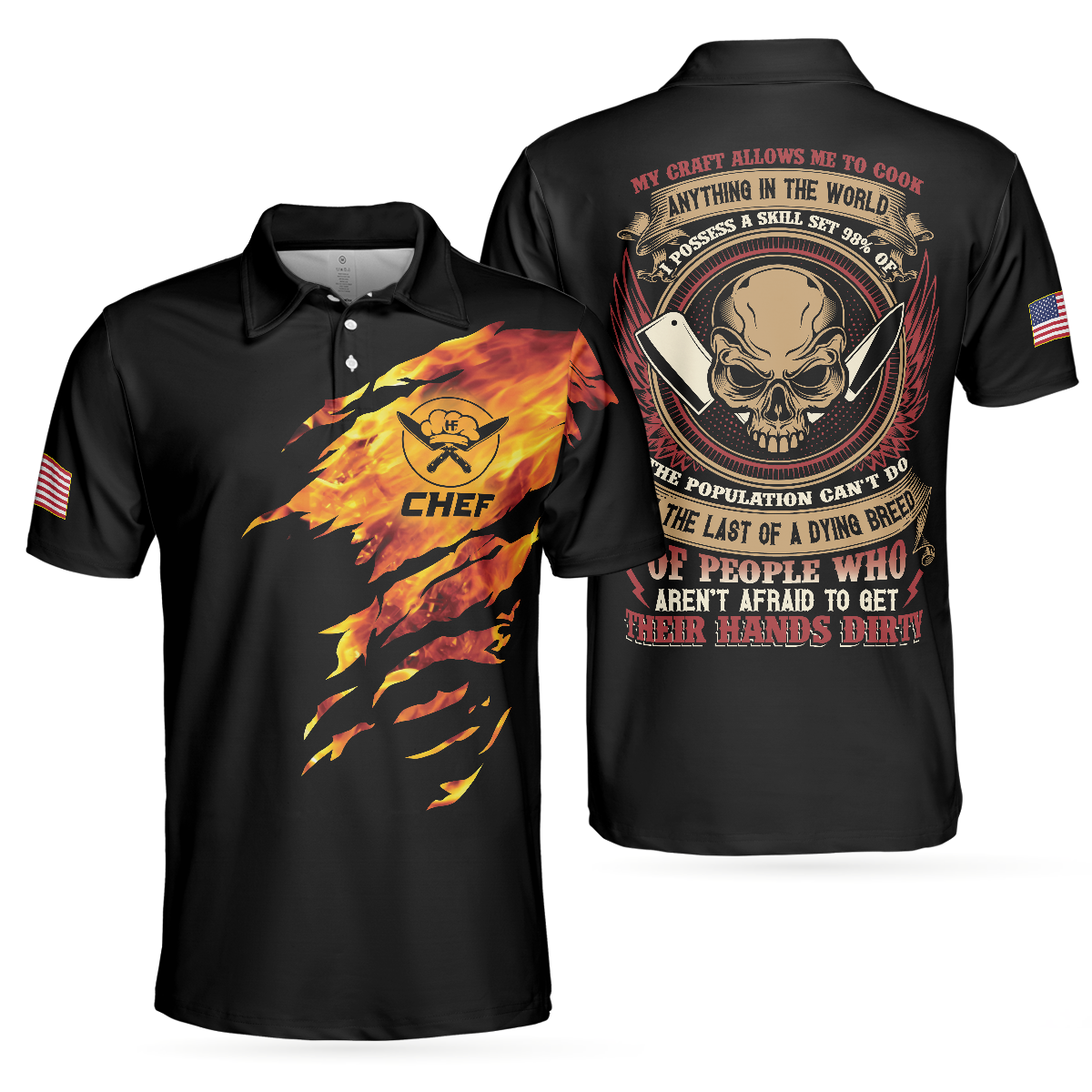 Chef My Craft Allows Me To Cook Anything Short Sleeve Polo Shirt, Skull Polo Shirt, Best Disc Golf Shirt For Men - Hyperfavor