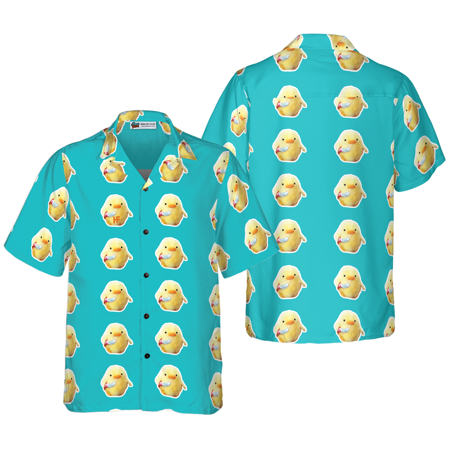 Funny Duck With Knife Hawaiian Shirt - Hyperfavor