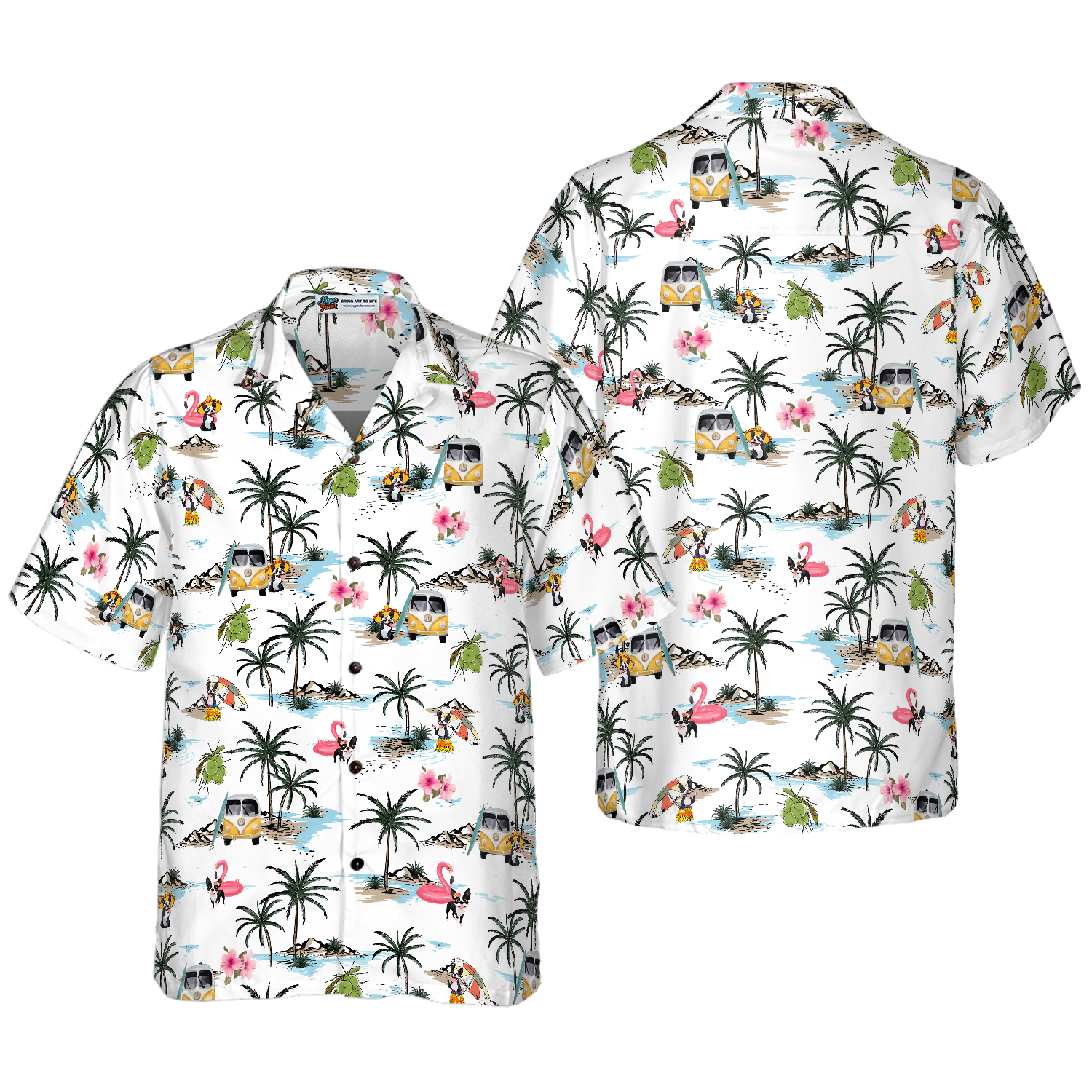 Boston Terrier hawaii Hawaiian Shirt - Hyperfavor