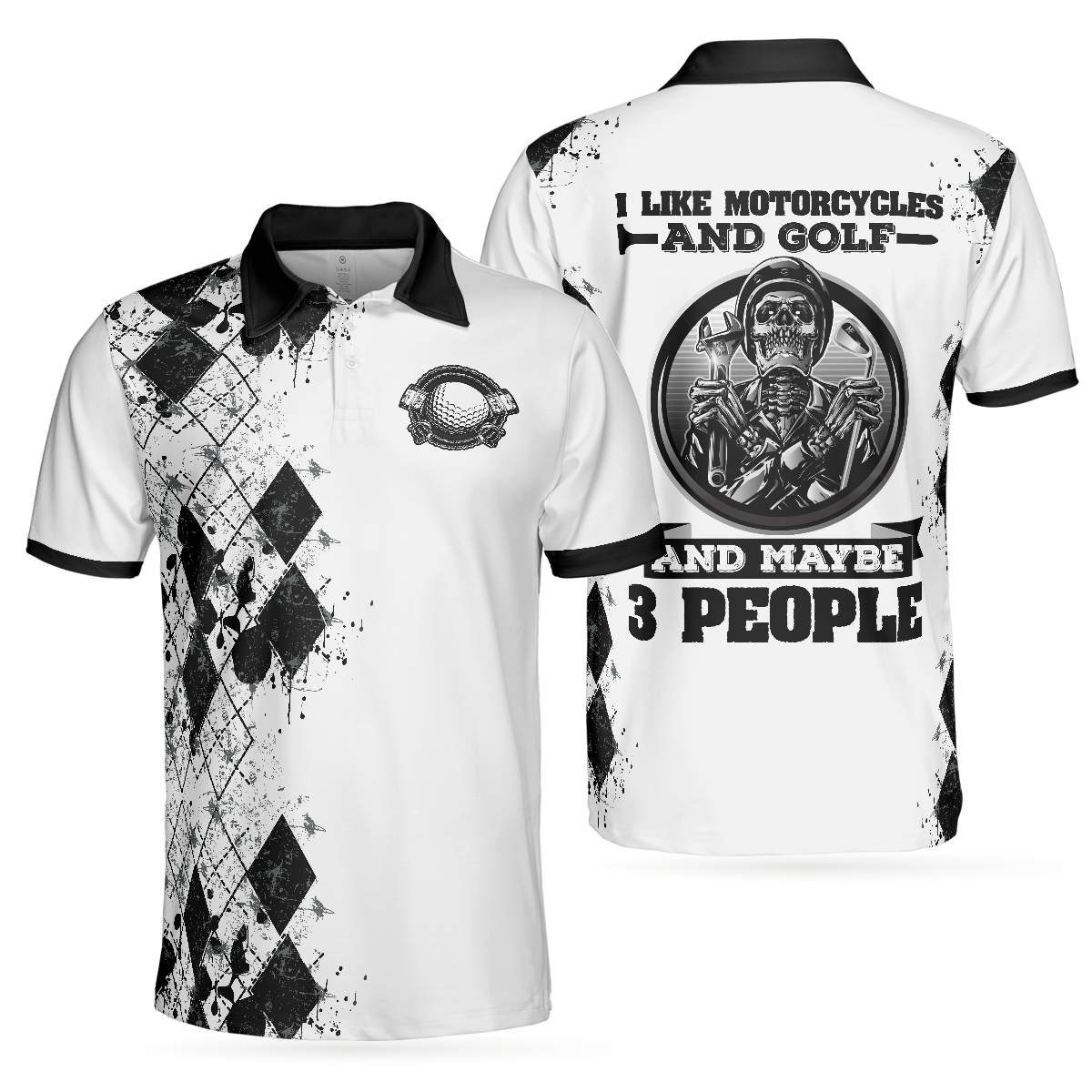 Golf I Like Motorcycles Polo Shirt - Hyperfavor