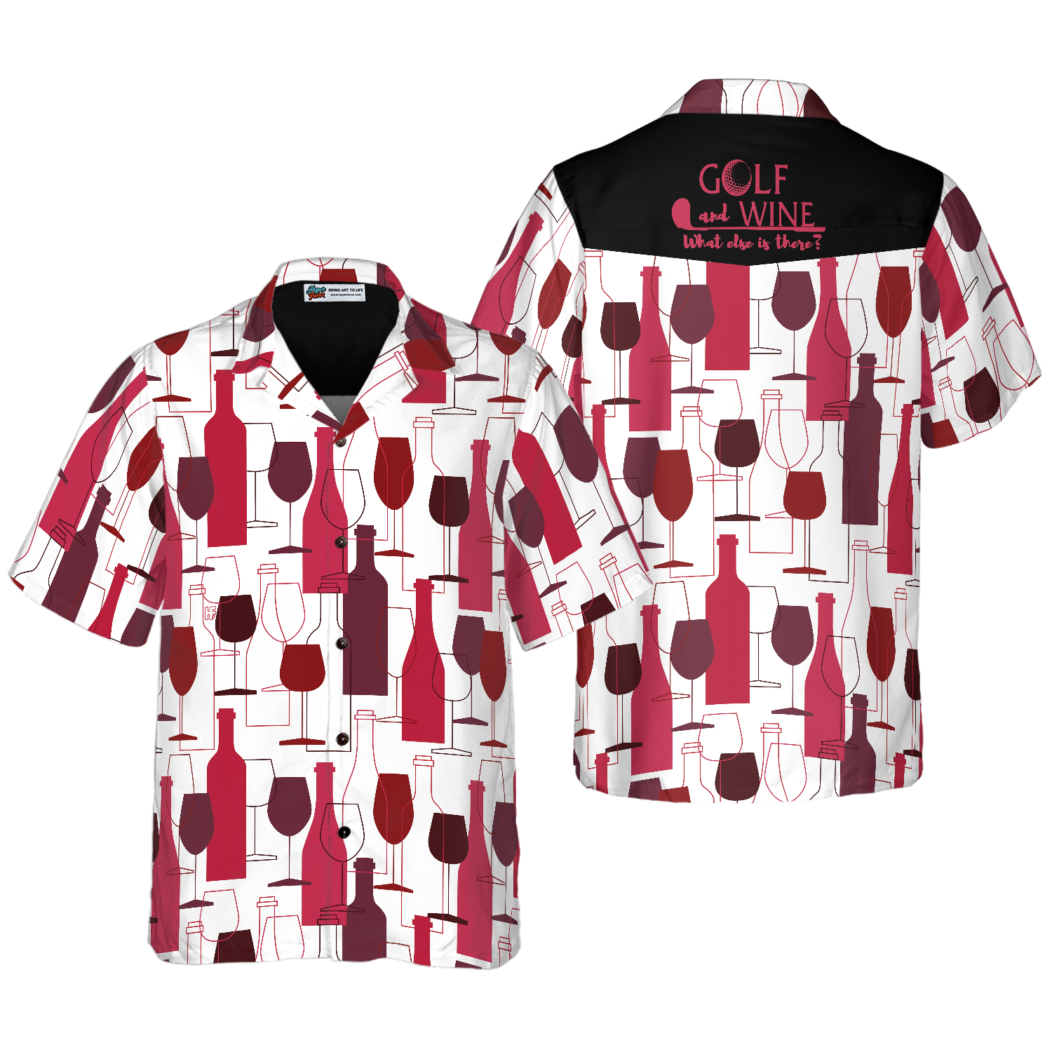 Golf and Wine Hawaiian Shirt - Hyperfavor
