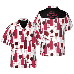 Golf and Wine Hawaiian Shirt - Hyperfavor