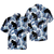 Bigfoot & The Blue Leaves Bigfoot Hawaiian Shirt, White And Navy Blue Tropical Floral Bigfoot Shirt For Men - Hyperfavor