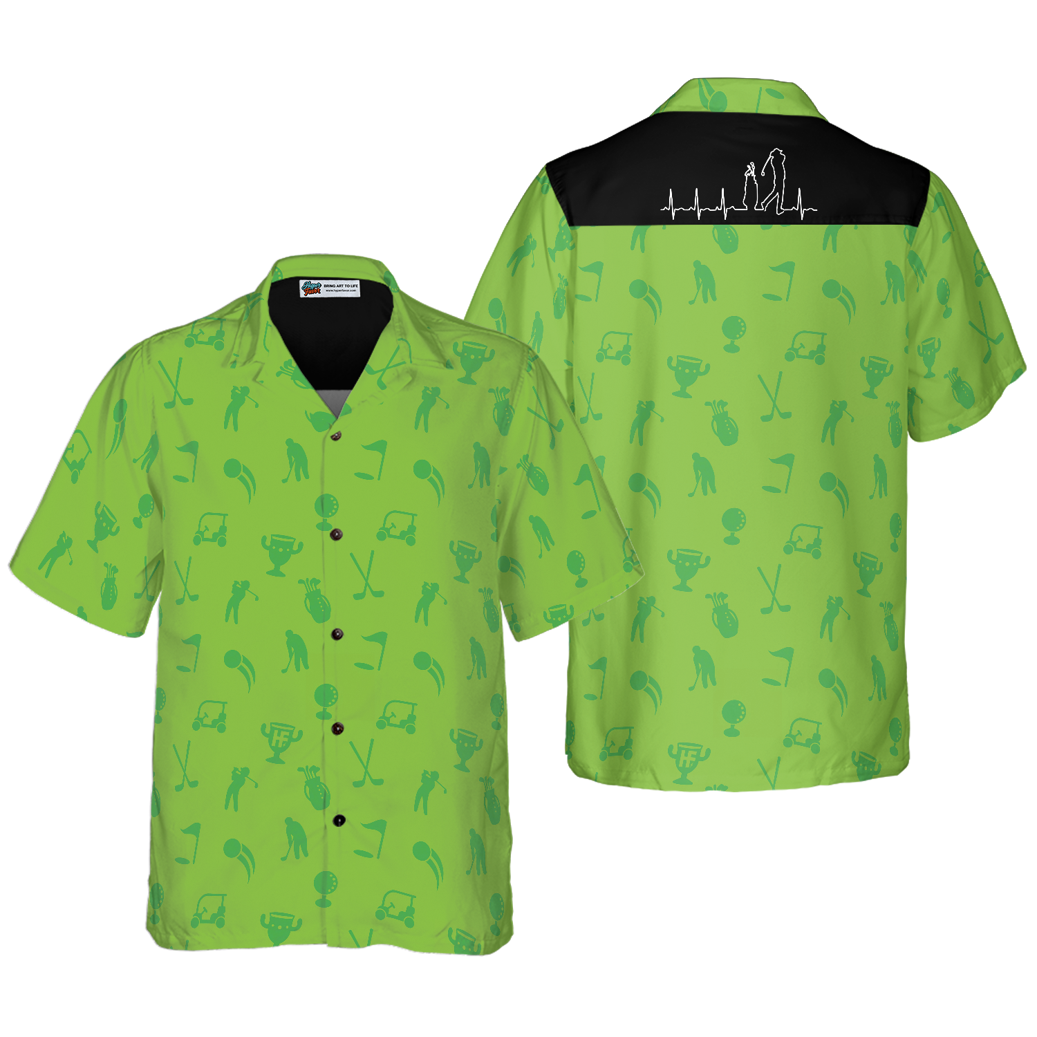 Golf Heartbeat Lifeline Hawaiian Shirt - Hyperfavor