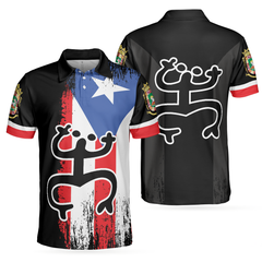 Puerto Rico King Polo Shirt, Black Puerto Rico Flag Shirt For Adults, Gift Idea For Puerto Rico Fans - Hyperfavor