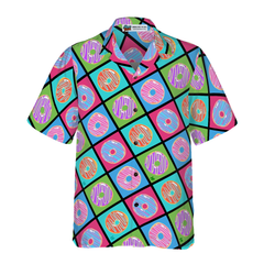 Retro Cute Yummy Donuts Pattern Hawaiian Shirt - Hyperfavor