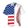Baseball American Flag Hawaiian Shirt - Hyperfavor