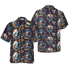 Tattoo Style Pirate Sea Adventure Hawaiian Shirt - Hyperfavor