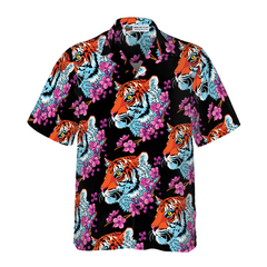 Sakura Tiger Shirt For Men Hawaiian Shirt - Hyperfavor
