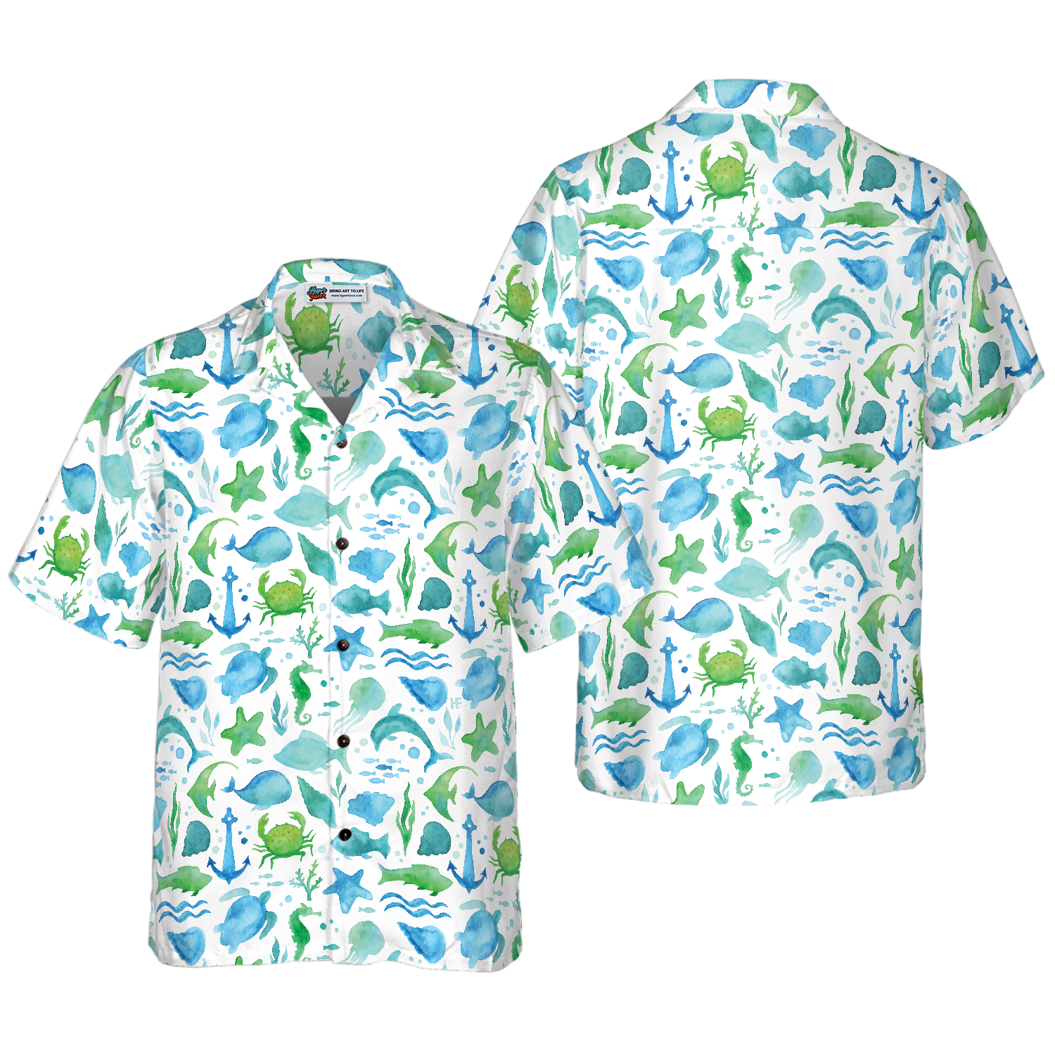 Ocean Fish Pattern v2 Hawaiian Shirt - Hyperfavor