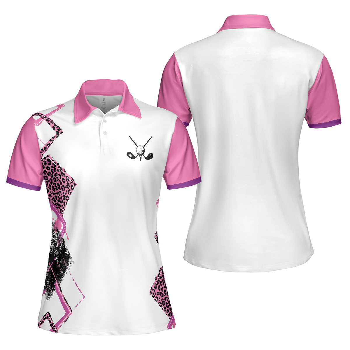Classic Golf Lady White And Pink Golf Short Sleeve Women Polo Shirt, Golf Shirt For Girls - Hyperfavor